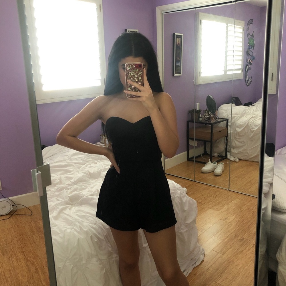Black lace romper